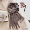 Luxury Wool Scarf For Women Fashion Warm Cashmere Scarves Korean Style Solid Knitted Shawl Wrap Pashmina Bandana Christmas Gift