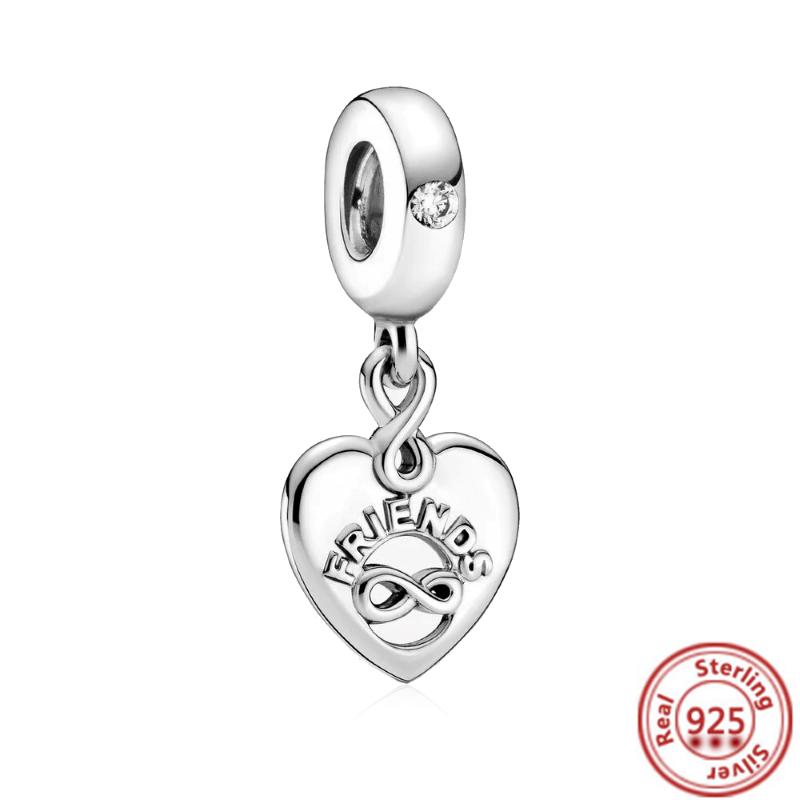 Подходит для оригинального браслета Pantaro Женский DIY Циркон Подарок Новый Аутентичный 925 медь Сердце Корона Эйфелева башня Любовь Ключ Подвеска Шарм Бусины