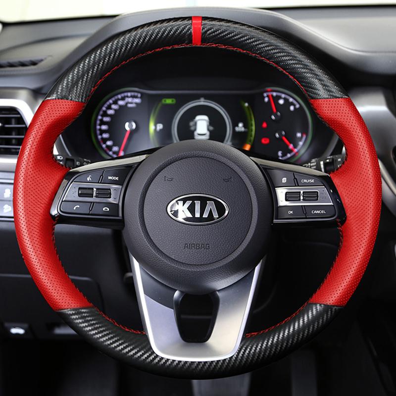 Индивидуальная чехол-оплетка на руль автомобиля 100% подходит для Kia K5 Optima 2018 2019 Sportage 3 2019 Forte Ceed Cee'd 2017 2018 2019