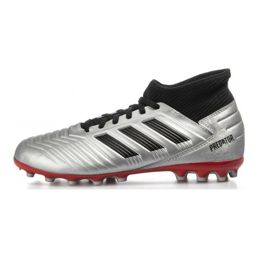adidas 19.3 AG Удобные Прочные Детские Футбольные Бутсы с Низким Верхом Детские Футбольные Бутсы Серебристо-Черные G25798