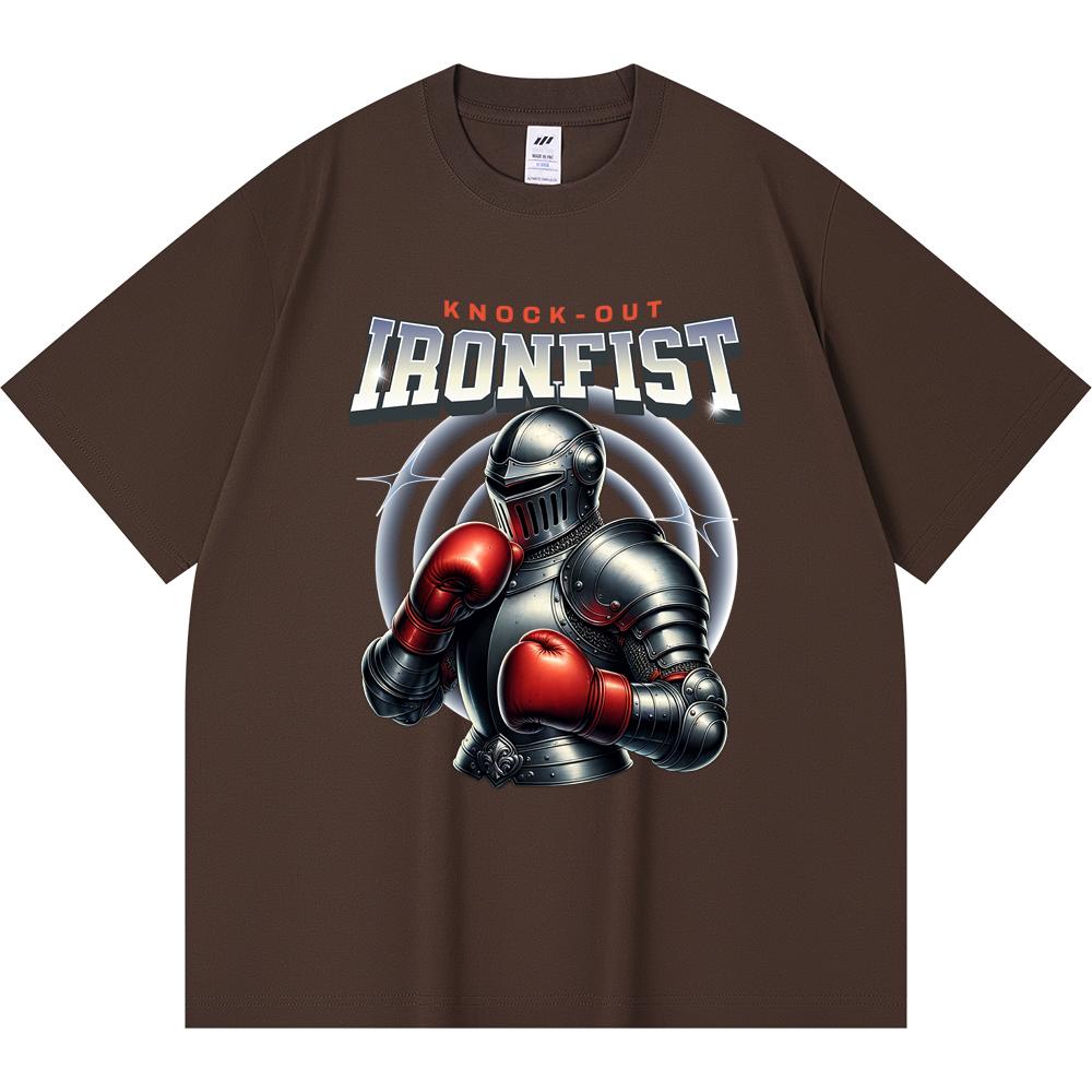 Футболка из 100% хлопка плотностью 230 г/м2 с принтом Ironfist, забавная футболка из чесаного хлопка в стиле Харадзюку