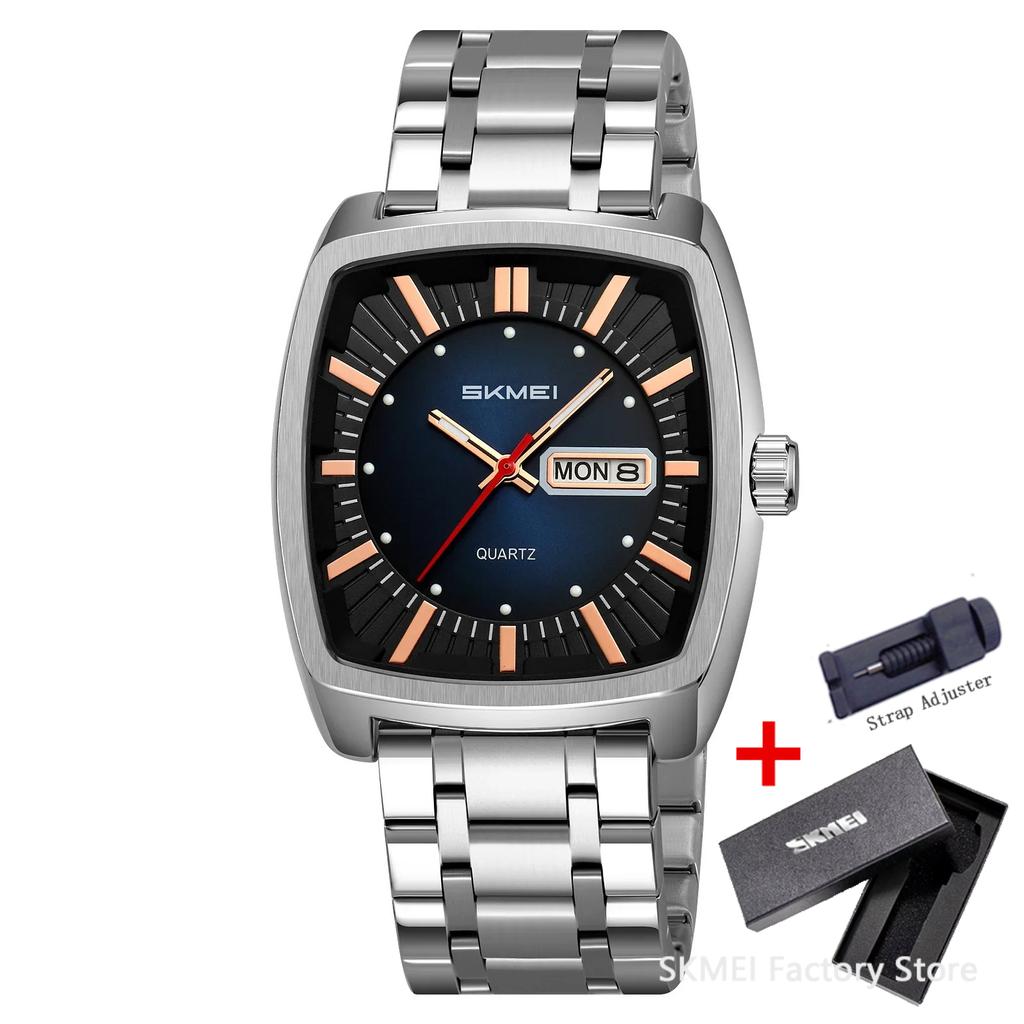 SKMEI 9354 Luxury Quartz Round Movement Casual Watches for Men Date Week Display Male Clock Reloj Waterproof Mens Wristwatches