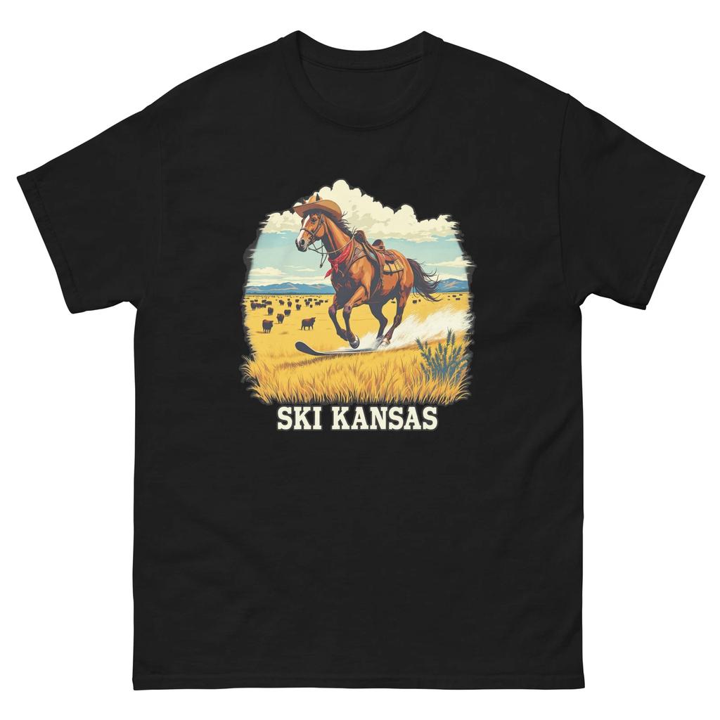 Лыжи Канзас Лошадь Катание на лыжах Лыжник Животное Футболка