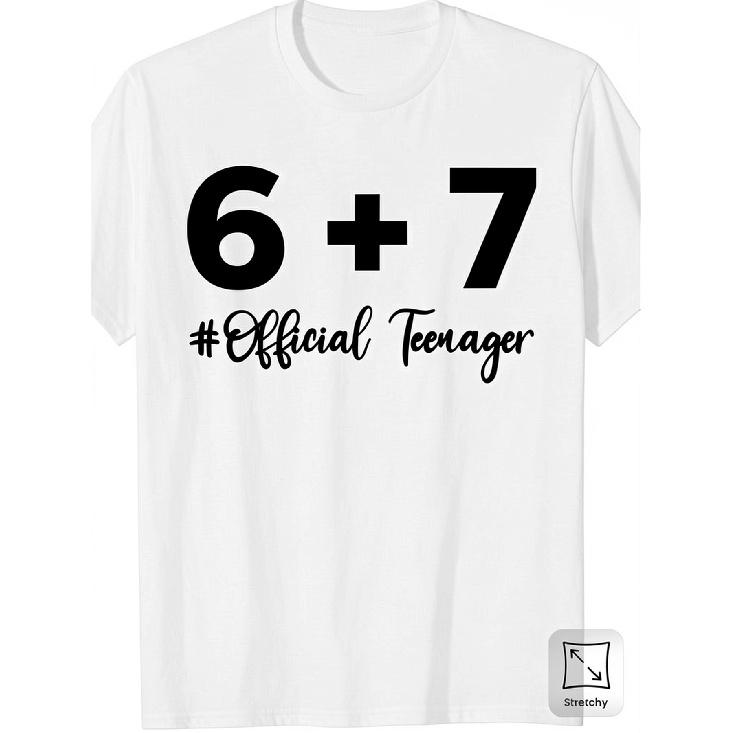 13Th Birthday Teenager 13 Year Old Boys T-Shirt Casual Crew Neck With Geometric Pattern, Slight Stretch Fabric, Regular Fit, Perfect For All Seasons