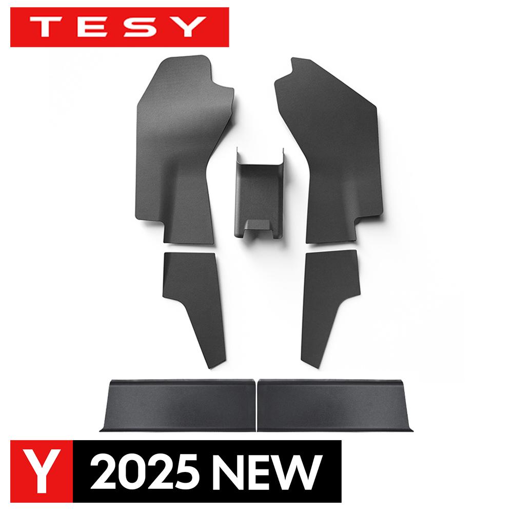 For Tesla New Model Y Juniper 2025 Launch Center Console Side Anti-Kick TPE Cover Mats Rear Console and Underseat Protectors