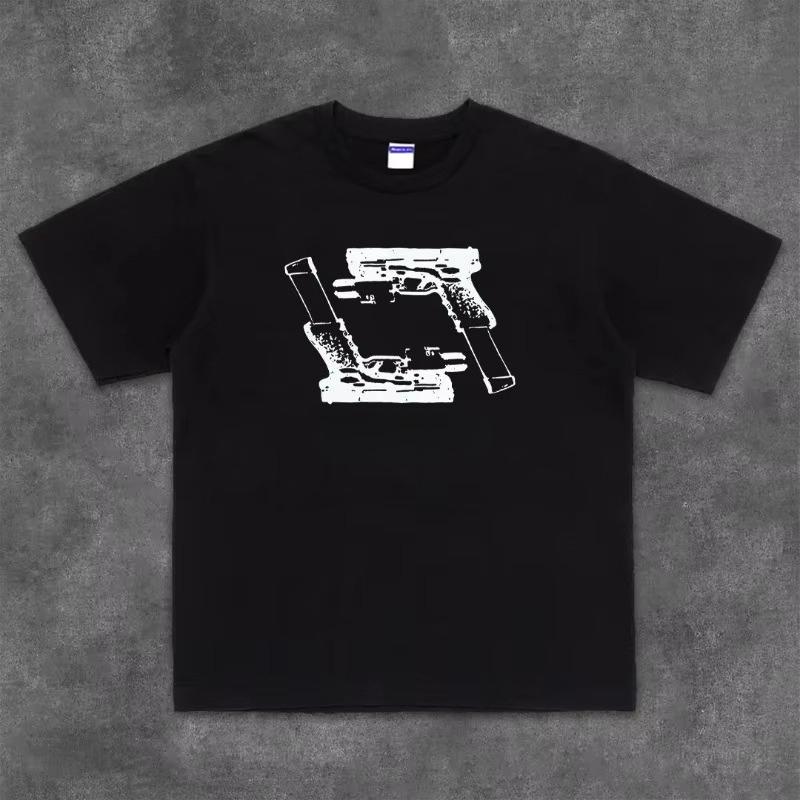 2025 Новая Повседневная Футболка с Коротким Рукавом Принт Хлопок Стандартный Крой Круглый Вырез Дышащая Свободная Унисекс Футболка Мужская Женская Одежда Vlone