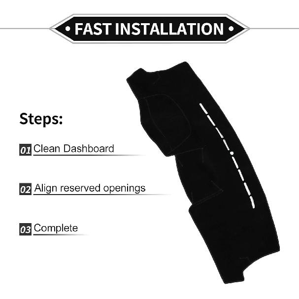 Dash Cover Compatible for Hyundai Tucson 2005-2009, Non-Slip Dash Cover Mat Polyester Black Front Dash Cover Mat