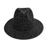 Женская черная федора, Шляпа с леопардовым принтом, Мужская джазовая шляпа, Весенний и осенний цилиндр, Джазовая шляпа с широкими полями.