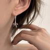 Elegant Bowknot Studs Jewelry Delicate Bowknot Pendant Ear Studs Silver Plated Earrings Adornment for Ladies