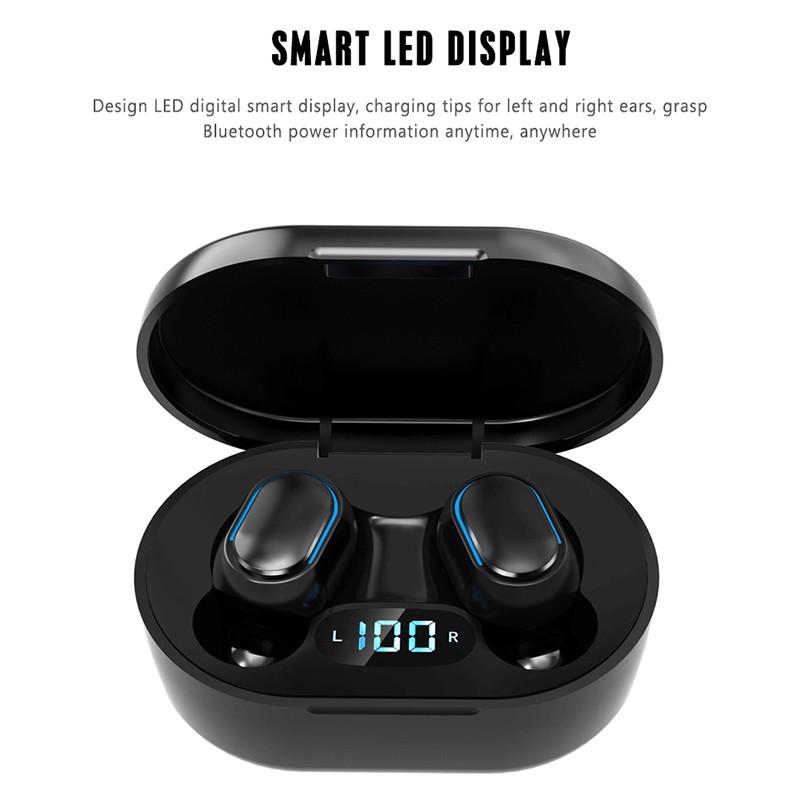 Новейшие беспроводные наушники E7S TWS с цифровым дисплеем HiFi Stereo Music Mini Headset Stereo Music IPX4 Waterproof Sport Earbuds Low Latency