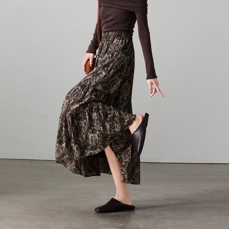 Женская плиссированная макси-юбка А-силуэта с геометрическим принтом SOFSIL