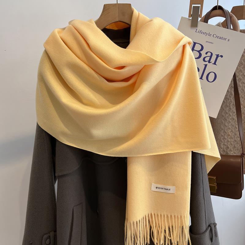 Winter Scarf For Women Long Warm Cashmere Scarves Hijab Solid Lady Shawl Wrap Female Pashmina Bandana Head Scarfs New