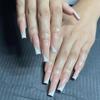 French White Edge Long Nail Tips - Removable False Nails