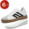 6cm Men Height Increasing Casual Sports Cowhide Sneakers Fashion Breathable Elevator Shoes Platform Comfortable Walking Shoes