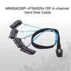 NFHK Internal Mini SAS Host To 4 Target SAS Hard Disk IDE Power 50cm 36-Pin SFF-8087 SFF-8482 Cable,