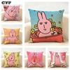 Розовый Кролик Чехол для Подушки на Диван Домашний Декор Льняный Чехол для Подушки: Приятный к коже и дышащий с невидимой молнией