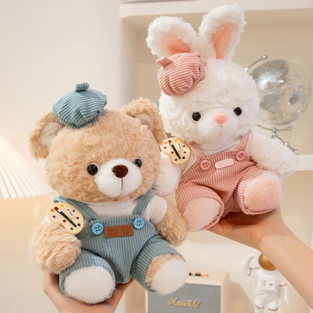 Fluffy Bunny Soft Stuffed Toys With Hats Rabbit Stuffed Animal  Party Supplies