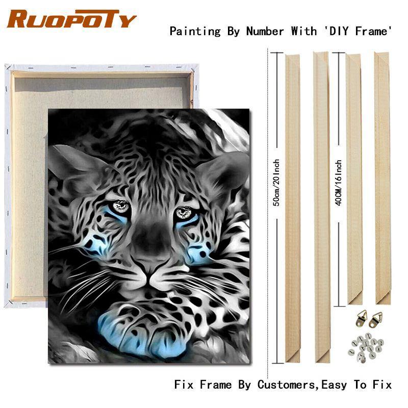 RUOPOTY Картина по номерам Слон, акрил на холсте, уникальный подарок, картина по номерам, лев, животное, украшение для дома