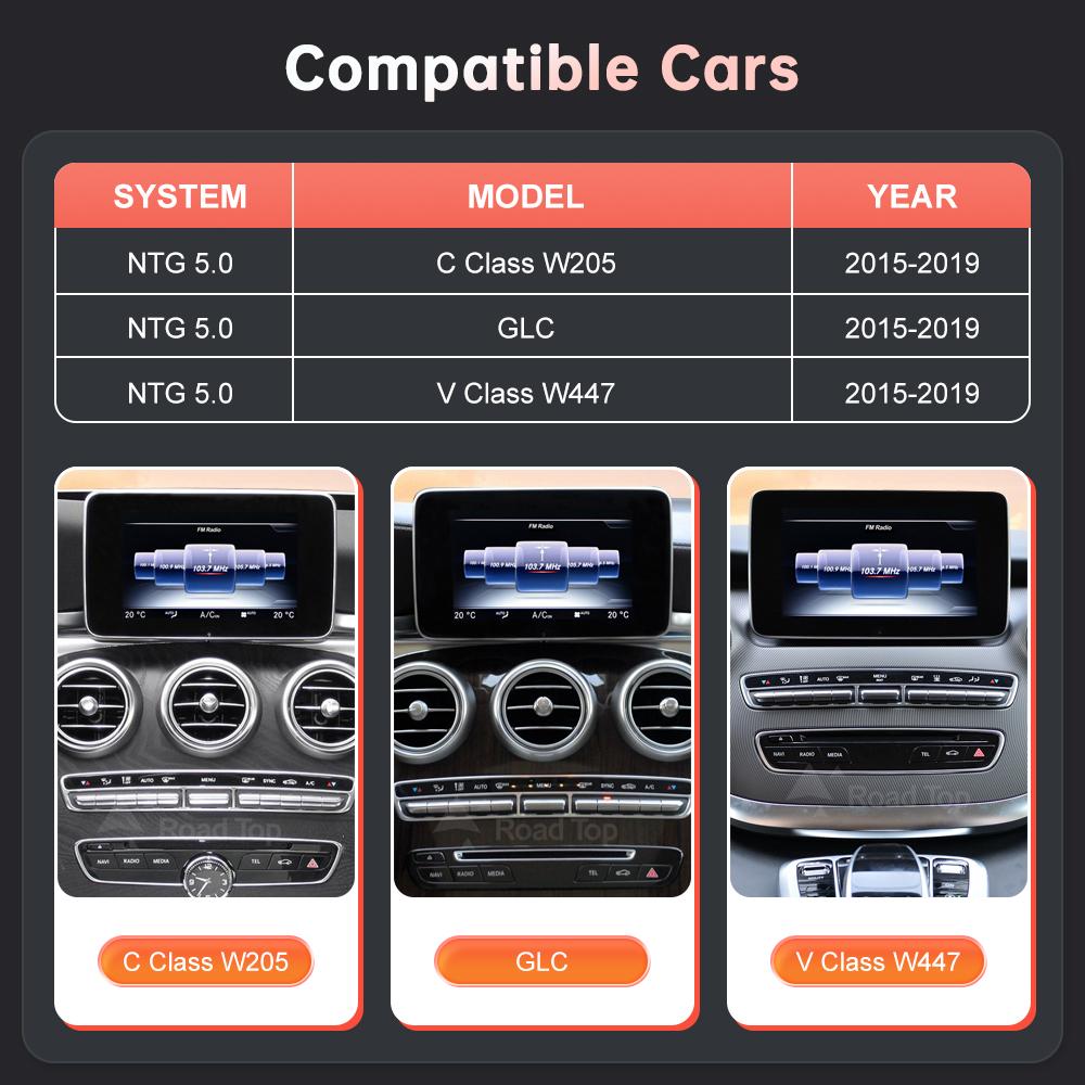 Linux мультимедийный экран беспроводной CarPlay Android Auto для Mercedes-Benz W205 W176 GLC ACV Class W447 CLA GLA 2015-2018 NTG5.0