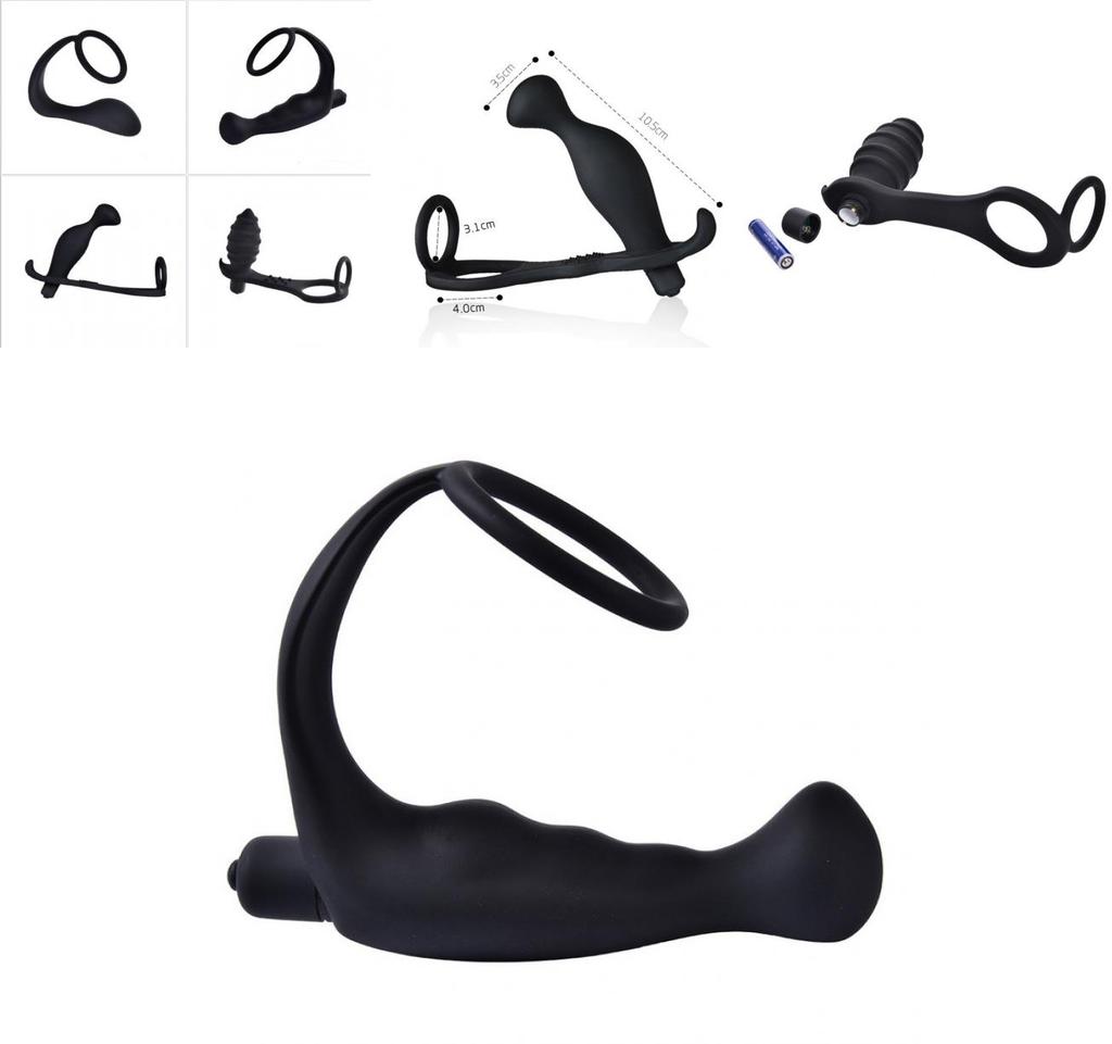 Вибратор Мужской Массаж Простаты Анальная Пробка Задержка Кольцо Мужской Секс-Игрушка