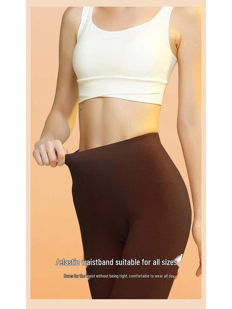 Очень теплые женские леггинсы на флисовой подкладке из шелковой шерсти для осени/зимы