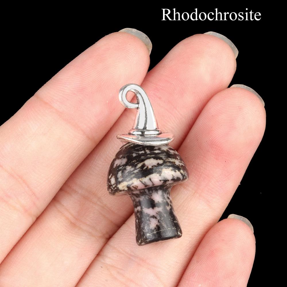 Хэллоуин Ведьмы Шляпа Натуральный Хрустальный Камень Гриб Подвеска Богемные Драгоценные Камни Подвески для Ожерелья Женщины Мужчины Изготовление Ювелирных Изделий Снова в Школу Ремесло