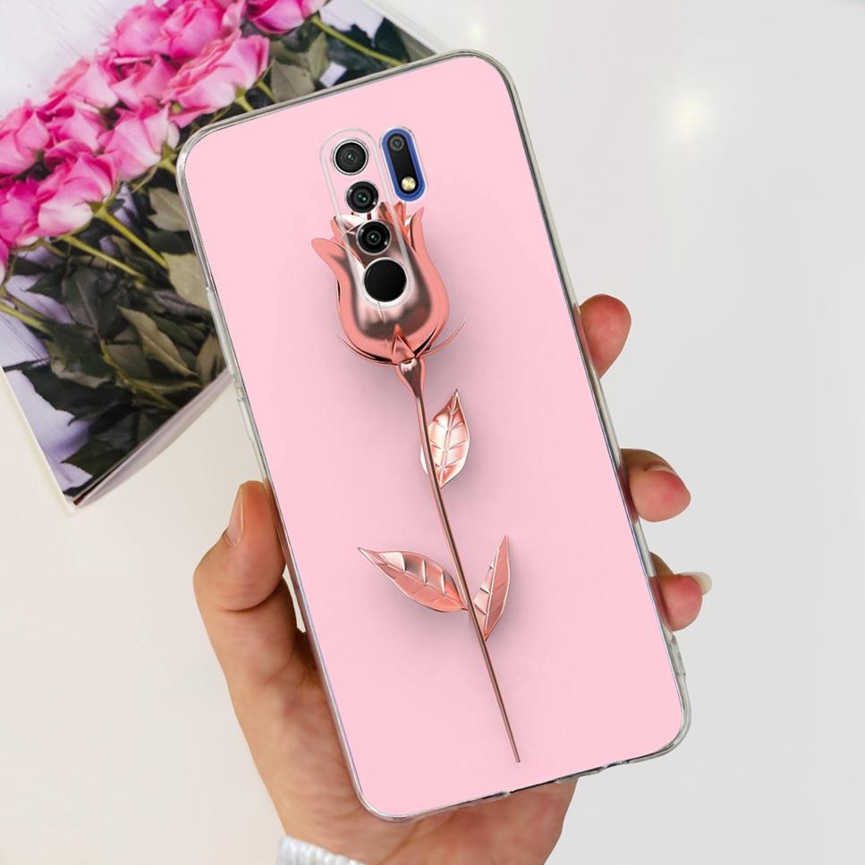 New For Xiaomi Redmi 9 Case Cute Cat Luxury Flower TPU Soft Silicone Clear Cover For Xiaomi Redmi 9 9A 9a 6.53"Bumper Phone Case