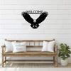 Eagle Welcome Sign 12"x 8" Metal Wall Art for Rustic Home Décor Patriotic Entrance and Outdoor Spaces with Majestic Eagle Design