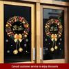 Merry Christmas Wreath Electrostatic Wall & Window Stickers for Kids' Room Decor