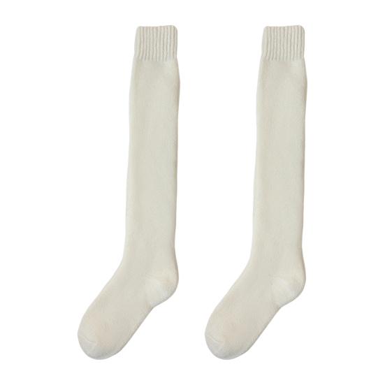 1 пара женских зимних носков выше колена, противоскользящие шерстяные однотонные теплые утолщенные чулки, теплые носки для разных случаев