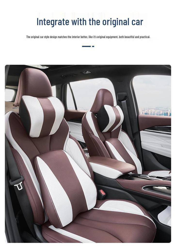 Чехлы на сиденья Geely Xingyue L с подушкой для подголовника и поясничной поддержкой спинки – Набор для салона автомобиля с эффектом памяти