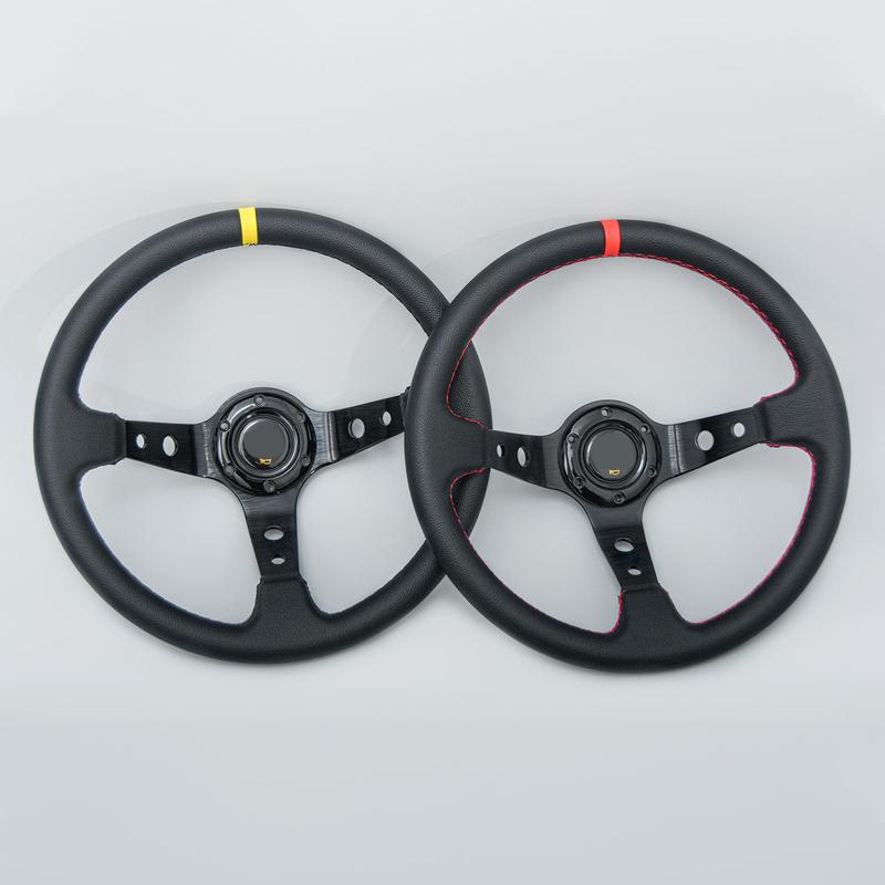 JDM 14inch Universal PVC Leather Steering Wheel Purple Spoke Auto Racing Steering Wheel
