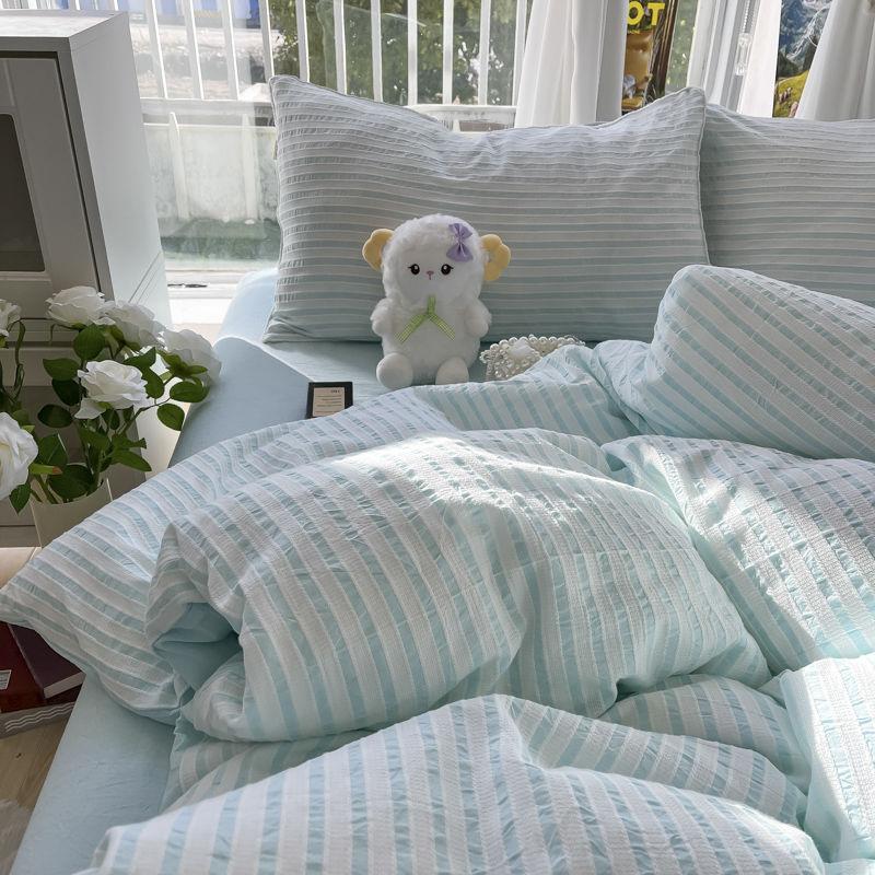 Комплекты постельного белья из хлопчатобумажного хлопка, однотонные пододеяльники из хлопка и микрофибры, плоские простыни, наволочки, мягкое постельное белье для девочек