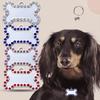 Pet Edge Алмазный жетон для собак Кость Формы Ювелирные изделия против потери Металлический Розовый Подвеска Синий