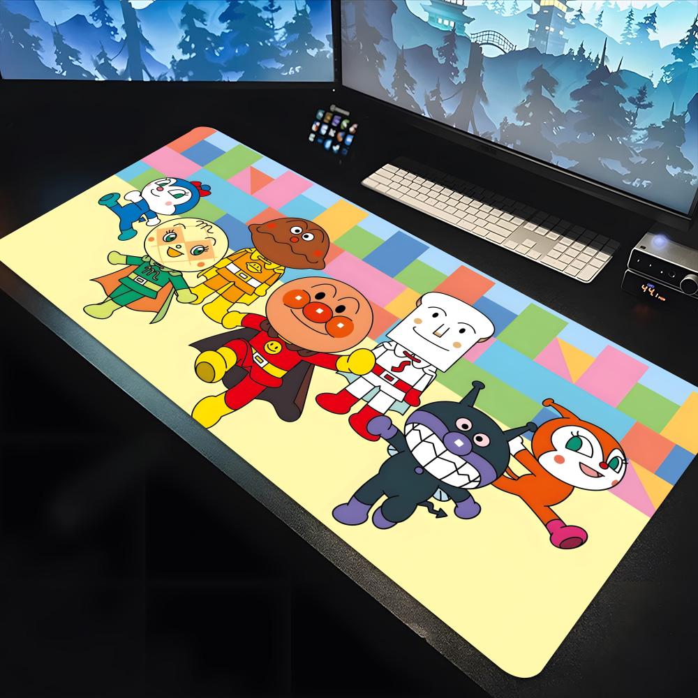 Игровой коврик для мыши с персонажем мультфильма Анпанман, большой коврик для стола под клавиатуру и мышь, нескользящая резиновая основа, игровой коврик для мыши, ковер для ноутбука 1200x600