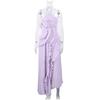 Womens Elegant Sweet Ruffle Halter Long Dress Slim Fit Party Wear