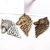 New Men Vintage Suit Collar Wolf Brooch Punk Lapel Badge Pin