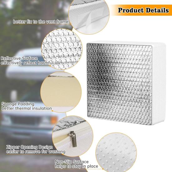 RV Vent Insulator Skylight Shade with Fastener Tape UV-Proof Sun Protection Waterproof Easy Installation