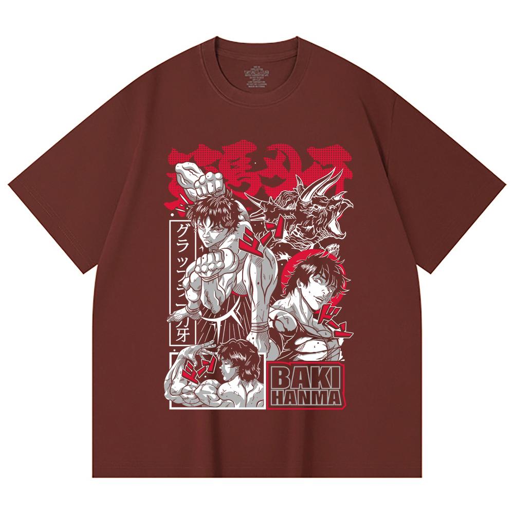 230 Gsm 100% Cotton Baki V3 Print Unisex Heavy Cotton T Shirt