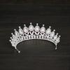 Корона со стразами, тиара серебряного цвета, свадебная корона, повязка на голову, свадебные аксессуары для волос, корона принцессы для вечеринки, свадебная корона