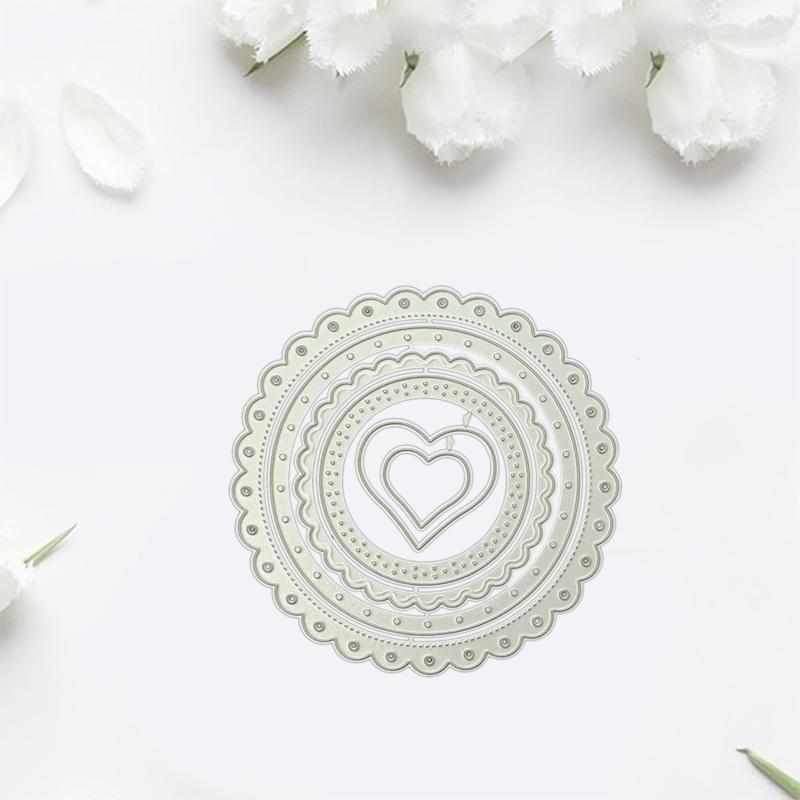 Handmade DIY Die Cut for Card Making Frame Heart Round Cutting Die Stencil Template Embossing for Scrapbooking Crafts