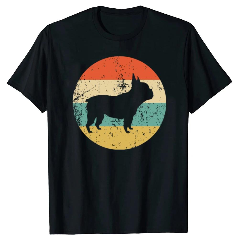 French Bulldog Shirt Retro French Bulldog MenS TShirt Dog Icon Design New Cool Short Sleeve Men Casual T Shirts Harajuku