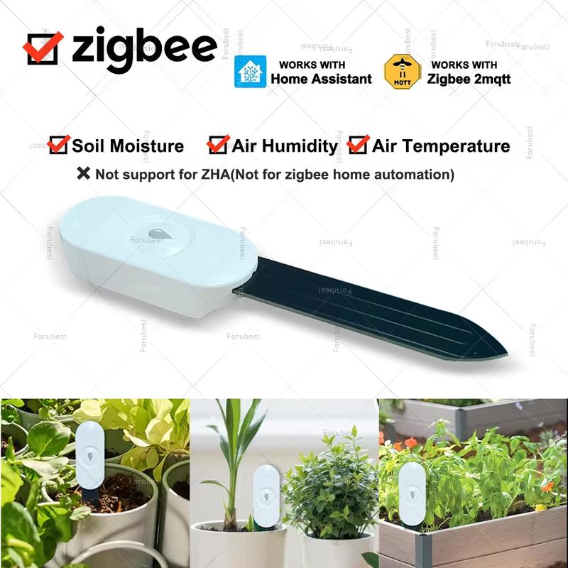 Умный ZigBee Датчик Влажности Почвы, Термометр и Гигрометр, Садовая Автоматизация, Детектор Полива Для Z2M