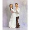 Hand-Painted Medium Size Romantic Couple Statue | Beautiful Resin Home Decor (Pack of 1, White and Brown Color)
