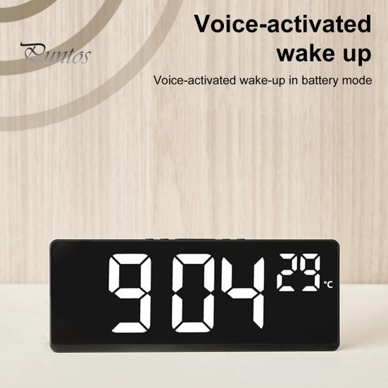 Digital Alarm Clock with Dual Customizable Alarms Raised Nap Buttons 5-Stage Brightness Adjustment USB Port Bedside Clock