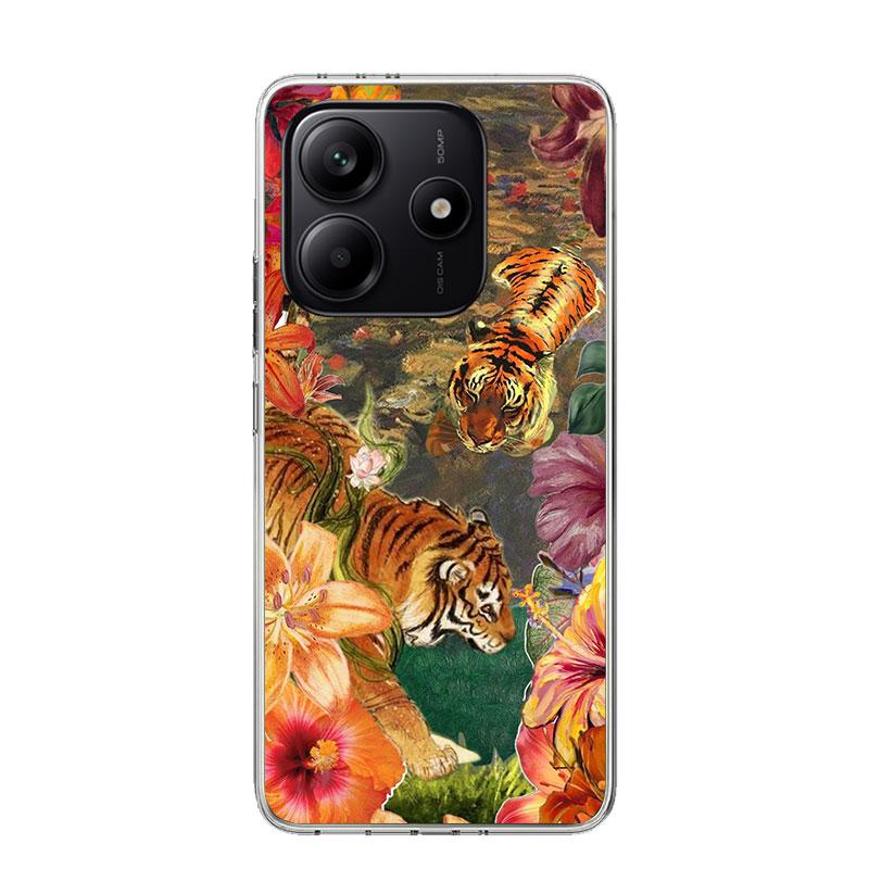 Премиальный Чехол для Телефона с Рисунком Тигра Для Xiaomi Redmi Note 15 14 13 12S 12 Pro Plus 11S 11E 11 11T 10S 10 Арт Мягкий Чехол с Узором