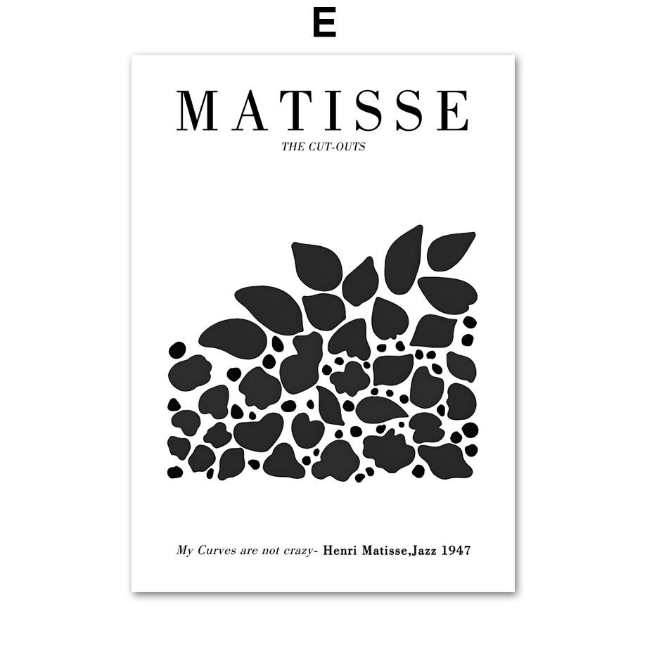 Черно-белый абстрактный Матисс коралловый лист человеческого тела настенные художественные принты холст живопись скандинавский постер Декор фотографии для гостиной