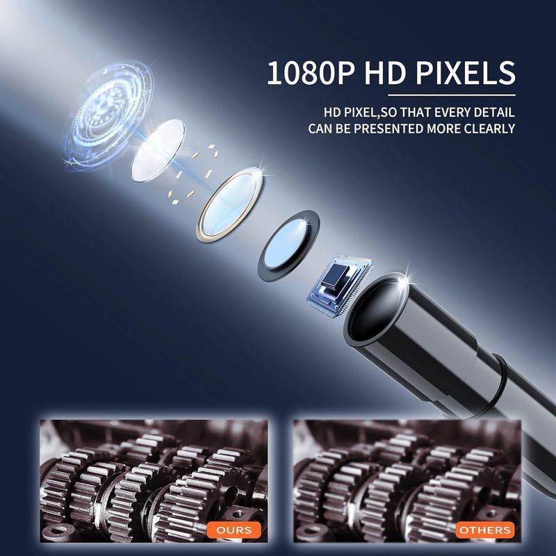 Ручной промышленный эндоскоп 4,3-дюймовый IPS-экран hd1080p Инспекционная бороскопическая камера для автомобиля IP67 Водонепроницаемая змеиная камера для автомобиля
