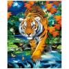 Tiger Animals 5d Diy Diamond Embroidery Full Round Diamond Painting
