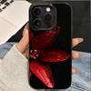 Чехол для телефона для iPhone 11 12 13 14 15 16 17 Pro Max 16E 17Air X XR XS Max 7 8 Plus Красный Ретро Цветок Лилии Ударопрочный Мягкий Чехол